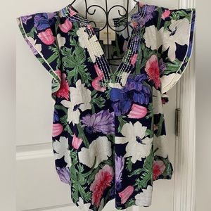 Anthropologie Maeve x Cecilia Pettersson Floral Ruffle Sleeve